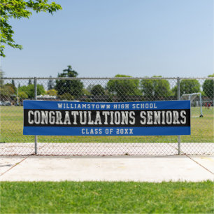 Congratulations Seniors Blue   Black   Silver Banner