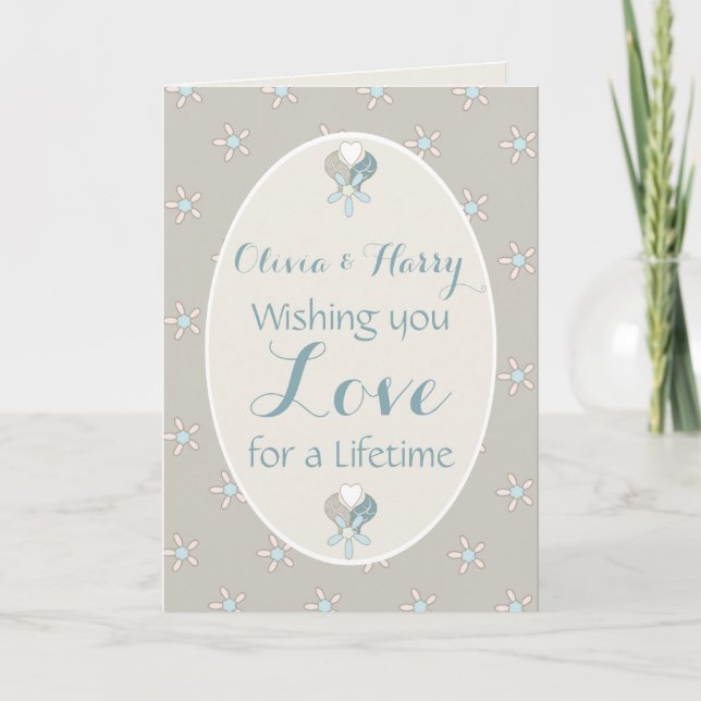 Congratulations shabby chic Wedding Day greeting Card (Front)