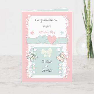 Congratulations shabby chic Wedding Day greeting Card