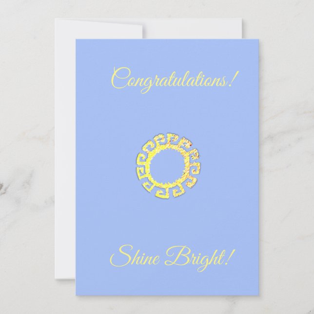 Congratulations Shine Bright on Light Blue Card (Front)