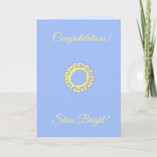 Congratulations Shine Bright on Light Blue Card (Front)