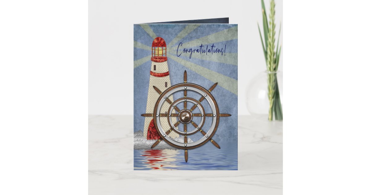 Congratulations Rims Congratulations, Ship's Wheel, Helm Card | Zazzle