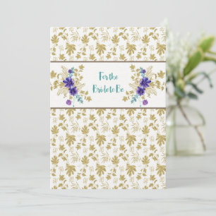Congratulations Shower or Wedding Gold Purple Note Card