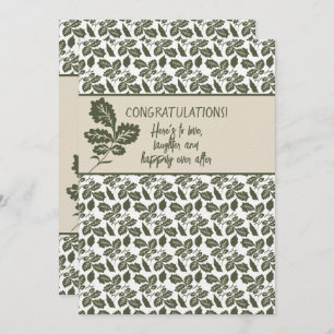 Congratulations Shower or Wedding Olive Green Note Card