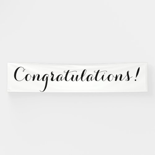 Congratulations simple black white banner sign