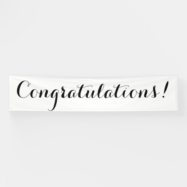 Congratulations simple black white banner sign (Horizontal)