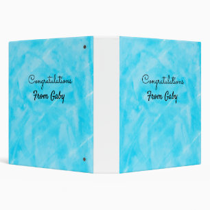congratulations simple blue hanpainted watercolor 3 ring binder