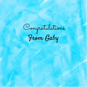 congratulations simple blue hanpainted watercolor cutout