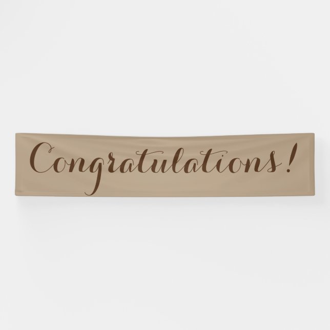 Congratulations simple brown beige banner sign (Horizontal)