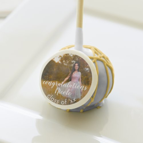 Congratulations Simple Elegant Photo Graduation Cake Pops