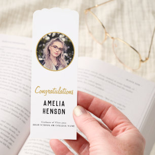 Congratulations Simple Graduate Photo Graduation Bookmarks