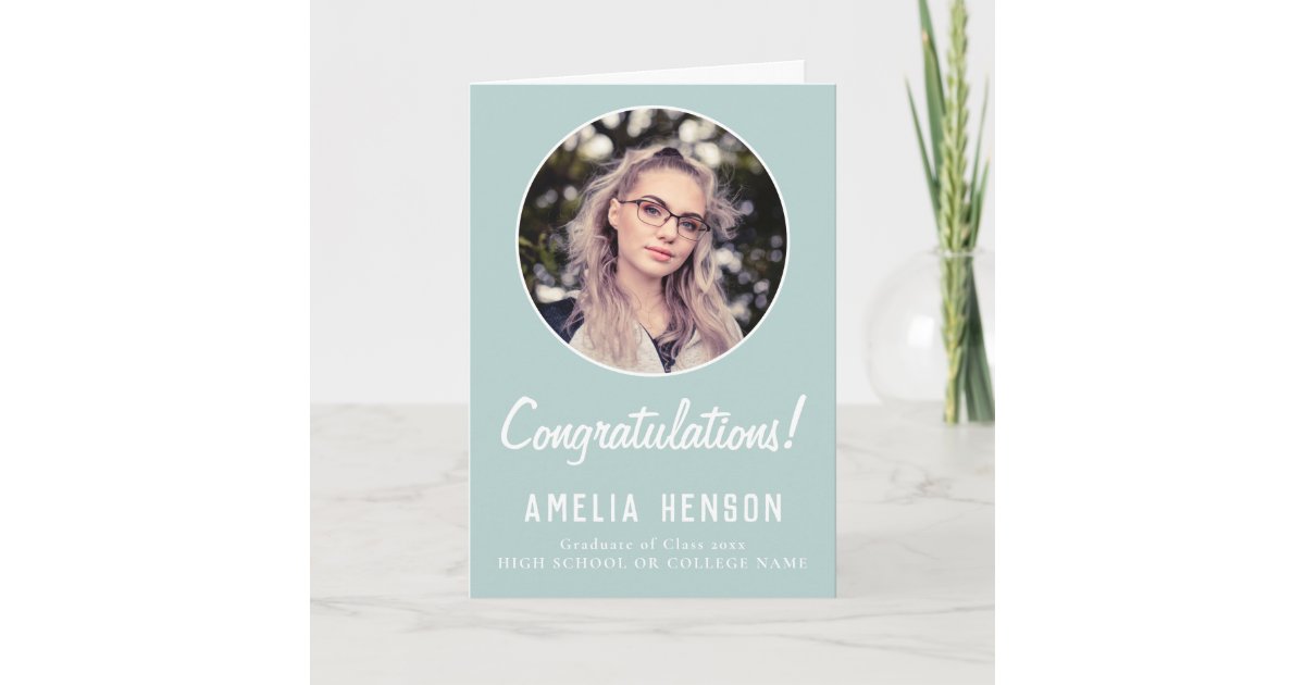Congratulations Simple Graduate Photo Graduation Card | Zazzle