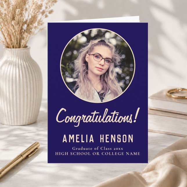 Congratulations Simple Graduate Photo Graduation  Card (Creator Uploaded)
