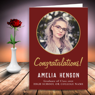 Congratulations Simple Graduate Photo Graduation Card