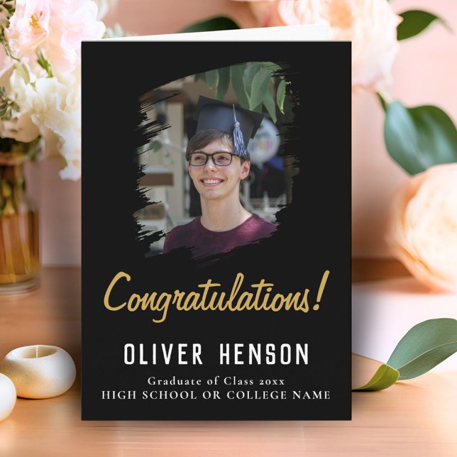 Congratulations Simple Graduate Photo Graduation  Card (Creator Uploaded)