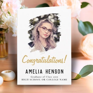 Congratulations Simple Graduate Photo Graduation Card