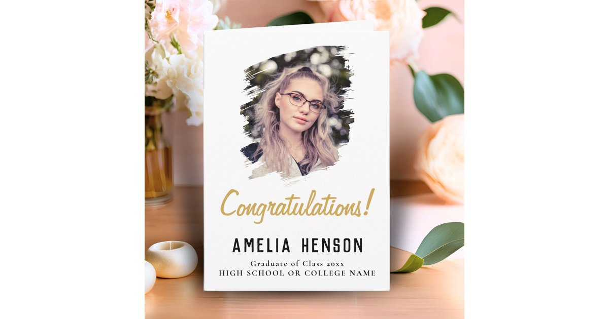 Congratulations Simple Graduate Photo Graduation Card | Zazzle
