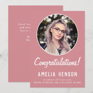 Congratulations Simple Graduate Photo Graduation  Card