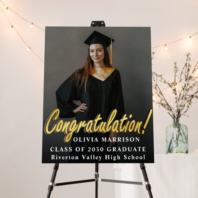 Congratulations Simple Graduate Photo Graduation Foam Board (In Situ (Stand))