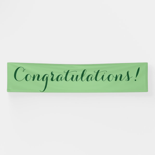 Congratulations simple green banner sign (Horizontal)