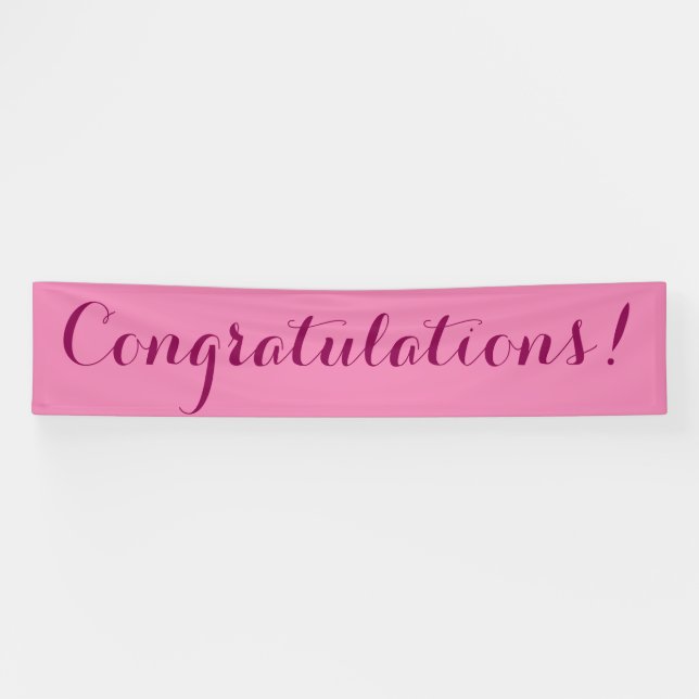 Congratulations simple pink banner sign (Horizontal)