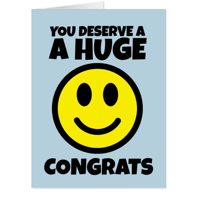 CONGRATULATIONS SMILE FACE GIANT CUSTOM CARD (Front)