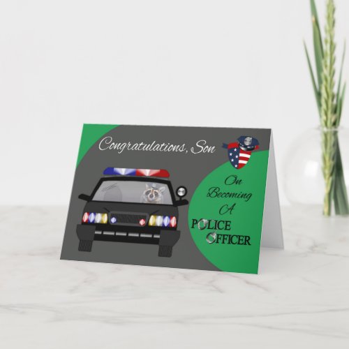 Congratulations Son Police Officer Greeting Card
