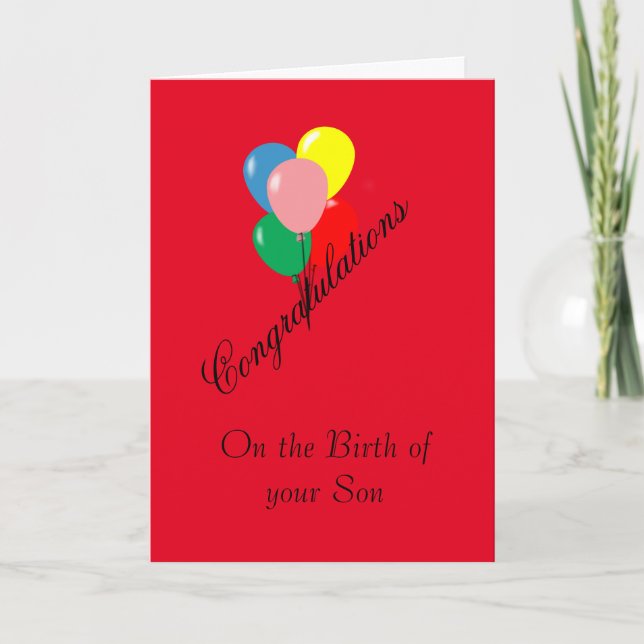 Congratulations Son's birth Card (Front)