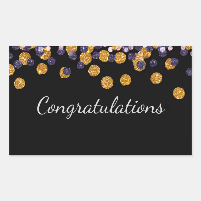 Congratulations Sparkle Rectangular Sticker | Zazzle