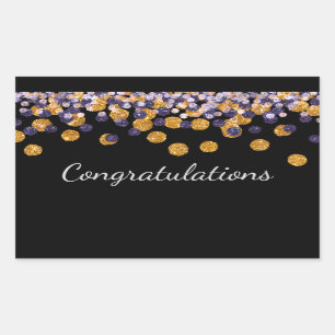 Congratulations Sparkle Rectangular Sticker