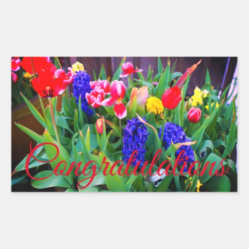 Congratulations Spring Flowers 3 Stickers