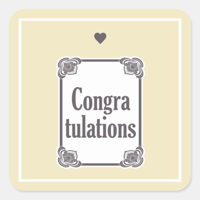 Congratulations Square Sticker (Front)