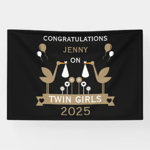 Congratulations Stalk Delivery Of Twins Banner
