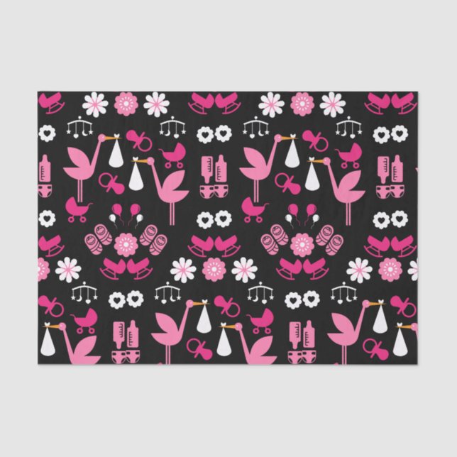 Congratulations Stalk Delivery Twin Girls Tissue Paper