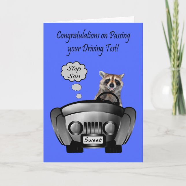Congratulations, Step Son, Driving Test Card (Front)