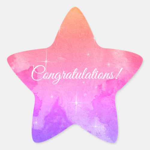 Congratulations sticker with stars