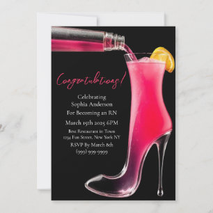 Congratulations-Stiletto and Cocktails Invitation