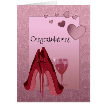 Congratulations Stiletto Shoe Art Oversized Card by shoe_art at Zazzle