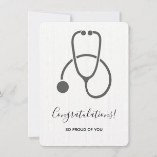 Congratulations Stylish Gray Steth Grad Invitation