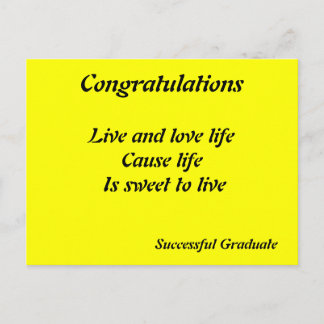 Congratulations successful graduate postcards