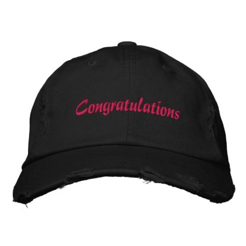 Congratulations Text name Threads Chino Twill_Hat Embroidered Baseball Cap