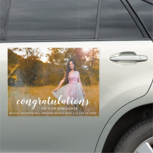 Congratulations Text Overlay Photo Graduation Car Magnet