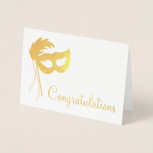 Congratulations Theatre Drama Club Theatrical Mask Foil Card