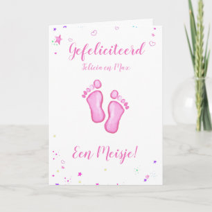 Congratulations to a girl customizable names card