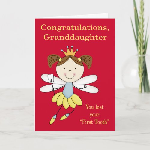 Congratulations to Granddaughter lost first tooth Card