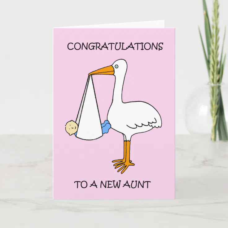 Blank Inside Congratulations You’re Going To Be An Aunt Greeting Card New Baby 