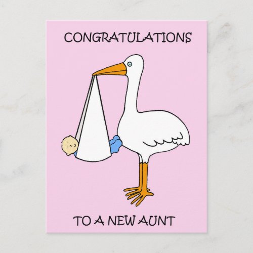 Congratulations to New Aunt to a Baby Boy Postcard