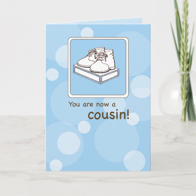 Congratulations to New Cousin, Baby Shoes Card (Front)