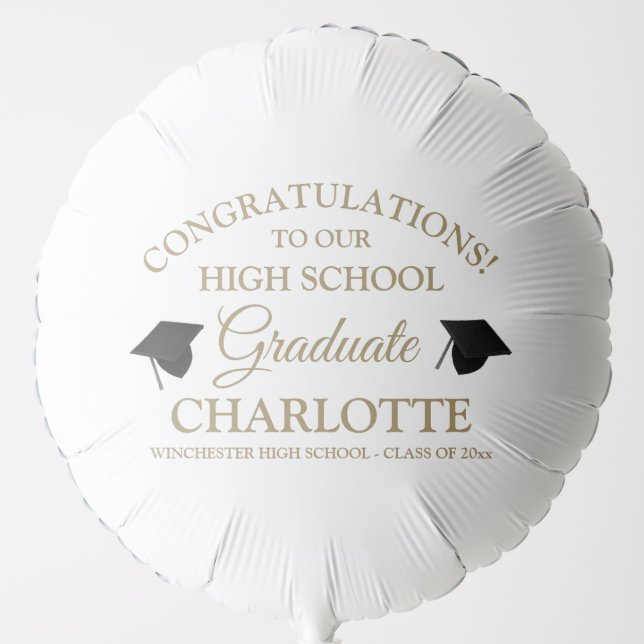 Congratulations to our graduate custom graduation balloon (Front)