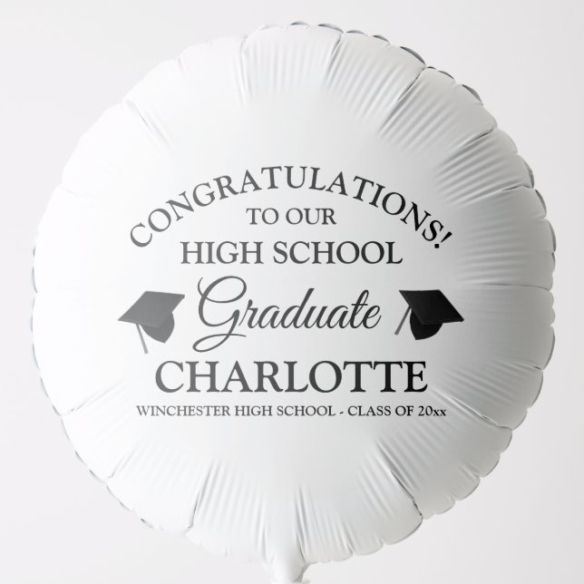 Congratulations to our graduate custom graduation balloon (Front)